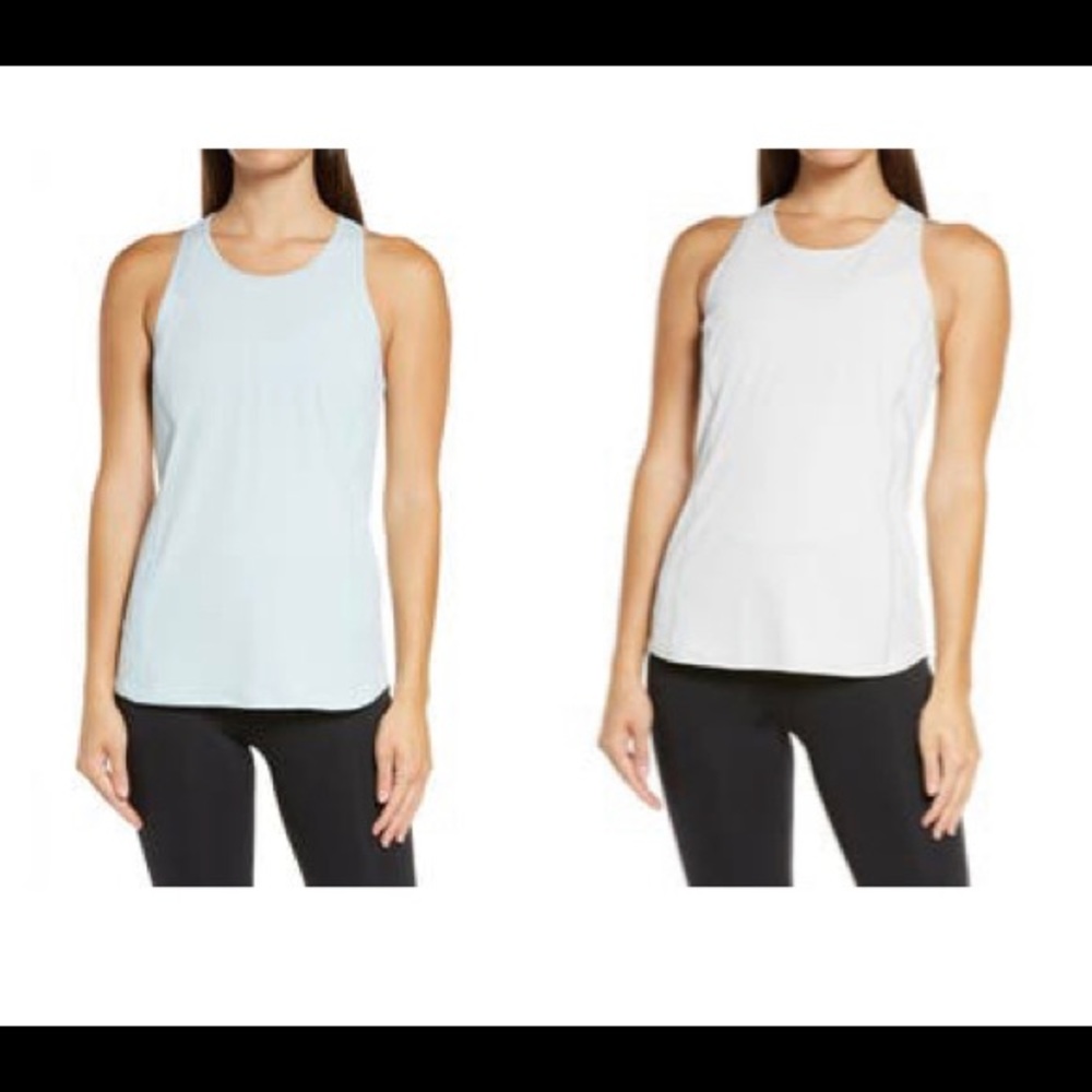 Zella Women's Tank Tops - Light Blue and White